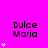 Bright pink background with repeated 'Dulce Maria' text and varying numbers of small white hearts below each instance.