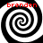 Four identical black-and-white spiral patterns arranged in a with red text "brenden" above each spiral