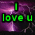 Purple lightning background with green and pink text reading "i love u", "those 3 word", and "have my life in them"