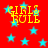 Red background with scattered cyan stars and yellow text reading "GIRLS RULE" in pixelated font.