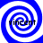 Four identical blue and white spiral patterns arranged in a , each containing the text "vincent" in black lowercase letters