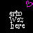 Pixelated text 'erid Wgz here' in white on black background with a pink heart symbol above, displayed side-by-side.