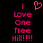 Pixelated pink text and heart symbol on black background, with 'I Love One Tree Hill!!!!!' repeated side-by-side.