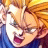 A 48x48 pixel buddy icon featuring a close-up of an anime character with spiky blonde hair and intense expression, alongside stylized text on a black background.