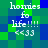 Pixelated green and blue background with white text reading 'homies fo life!!!!! <<33' in four identical quadrants.