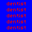 red 'dentist' text on blue background with green rectangular highlights in specific positions