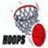 Pixelated basketball hoop and red ball with text "I Love Basketball" and "Live... Breath... Sleep..." on black and white backgrounds.