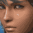 Pixelated character with blue hair and pointed ears in a of six views showing facial expressions, head angles, and partial transparency effects