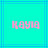 Two identical display pink pixelated text 'KAYIA' on a cyan background with blue lines