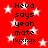 Red background with white stars and repeated black text reading "Heva says yeah mate ixixixix" in pixelated font.