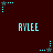 Pixelated text 'AYLEE' in cyan appears on a dark red background with animated star-shaped icons moving across the screen.