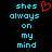 Two side-by-side pixel art display identical cyan text with a red heart symbol in the top-right of the left