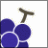 Pixelated image split into two sections: left shows purple grapes with white outlines and a brown stem on white background; right displays green text 'Original Icons .com' on dark green background.