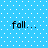 Blue background with white dots and four instances of the text 'fall...' in black pixelated font arranged in a