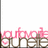 Pixelated pink text 'autofie' with white and brown accents on a plain background, featuring a small heart symbol within the first letter.
