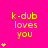 Yellow text 'k-dub loves you' on bright pink background with yellow star icons, varying star counts per section.
