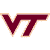 Maroon 'VT' letters with light brown outline on white background, pixelated rendering.