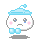 Pixelated character with blue hat and bow, showing various crying expressions across frames.