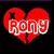 Red heart-shaped icon with white text 'R@N9' overlaid on a black background, pixelated rendering.