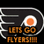 A four- of pixelated sports-themed icons with orange text on dark backgrounds, featuring hockey team logos and fan messages