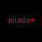 Six identical red pixelated text instances of 'GiLB3rt' arranged in two on a black background