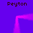 Purple background with four instances of the text 'Peyton' in dark brown pixelated font, arranged around a glowing pink rectangular outline.
