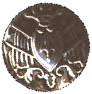 Circular metallic icon with embossed shield and winged design transitions through three animation states showing increasing blur and motion effect.