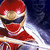 Pixelated image of a character with red hair and armor, holding a sword against a dark background.
