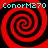 Four identical red and black spiral patterns arranged in a with cyan text reading "Conorm270" above and below the