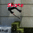 Animated sequence showing a figure in black pants and white shirt performing actions with red text overlays changing across frames.