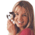 A 50x50 pixel animated contact sheet showing two frames of a woman holding a cat on the left and green text "Original Icons .com" on the right against a dark background.