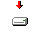Pixelated gray rectangular box with white horizontal lines and green indicator dot, red arrow pointing down, changing to red arrow inside box, then red square, then empty box.