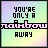 Pixelated of repeating text icons with gradient backgrounds and animated color shifts in the middle