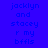 Four display pixelated text 'jacklyn and stacey r my bffs' in blue on varying background shades