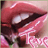 A 48x48 pixel animated contact sheet showing a sequence of seven frames depicting close-up lips with red lipstick, white teeth, and pink text overlays in various states of animation.