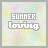 19 square icons with pastel gradient backgrounds displaying 'SUMMER' in colored block letters above 'loving' in white pixelated text, each icon showing a different color variation for the word 'SUMMER'