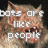 Pixelated cat face with text overlay reading 'bots are a lot of like people or sorry' in white block letters on dark background.