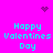 Pixelated pink background with cyan text and purple decorative elements in a