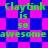 Green text on blue and pink checkered backgrounds with diamond patterns, repeating 'Claytink is so awesome' in pixelated style.
