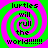 Four identical display a green and pink spiral background with black text reading "lurtles will rull the world!!!!!!" in pixelated font