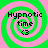 Four identical spiral-patterned icons with green and pink concentric rings, each displaying 'Hypnotic time' text in black pixelated font.