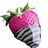 Pixelated strawberry icon with pink top, green leaves, and striped lower half, accompanied by text fragments 'cool', 'not possibal', and 'but cool' on white background.