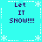 Pixelated cyan background with white snowflake and dashed border elements surrounding four identical text blocks reading "Let IT SNOW!!!!" in dark purple.