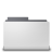 A static icon shows a white folder with a dark gray tab at the top against a light gray background.