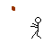 Animated sequence of stick figures interacting with brown rectangular objects and red dots on white background.