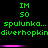 Green text on black background with repeated 'IM 50' and 'spulunka... diverhopkindiverhopkin' lines, separated by horizontal pink bars.