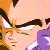 Pixelated close-up of a character with closed eyes, dark eyebrows, and light skin, wearing a white and purple outfit against a warm-toned background.