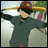 A pixelated anime-style character holding a baseball bat in a batting stance, next to stylized text on a black background.