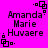 Pixelated text on bright pink background with black square-and-dot corner decorations, showing four identical positions of names and a symbol