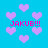 Pixelated cyan background with scattered purple hearts and repeated pink text 'JAKUB!!!' in four locations.